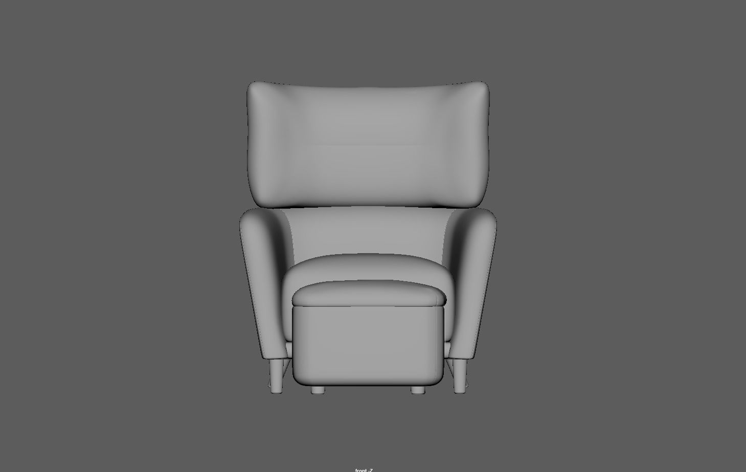 Fabric Armchair Low-poly 3D model_18