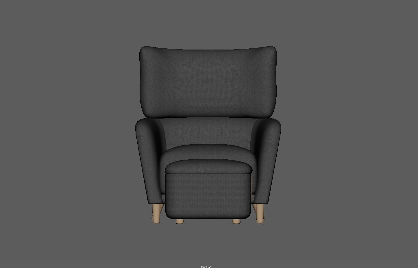 Fabric Armchair Low-poly 3D model_16