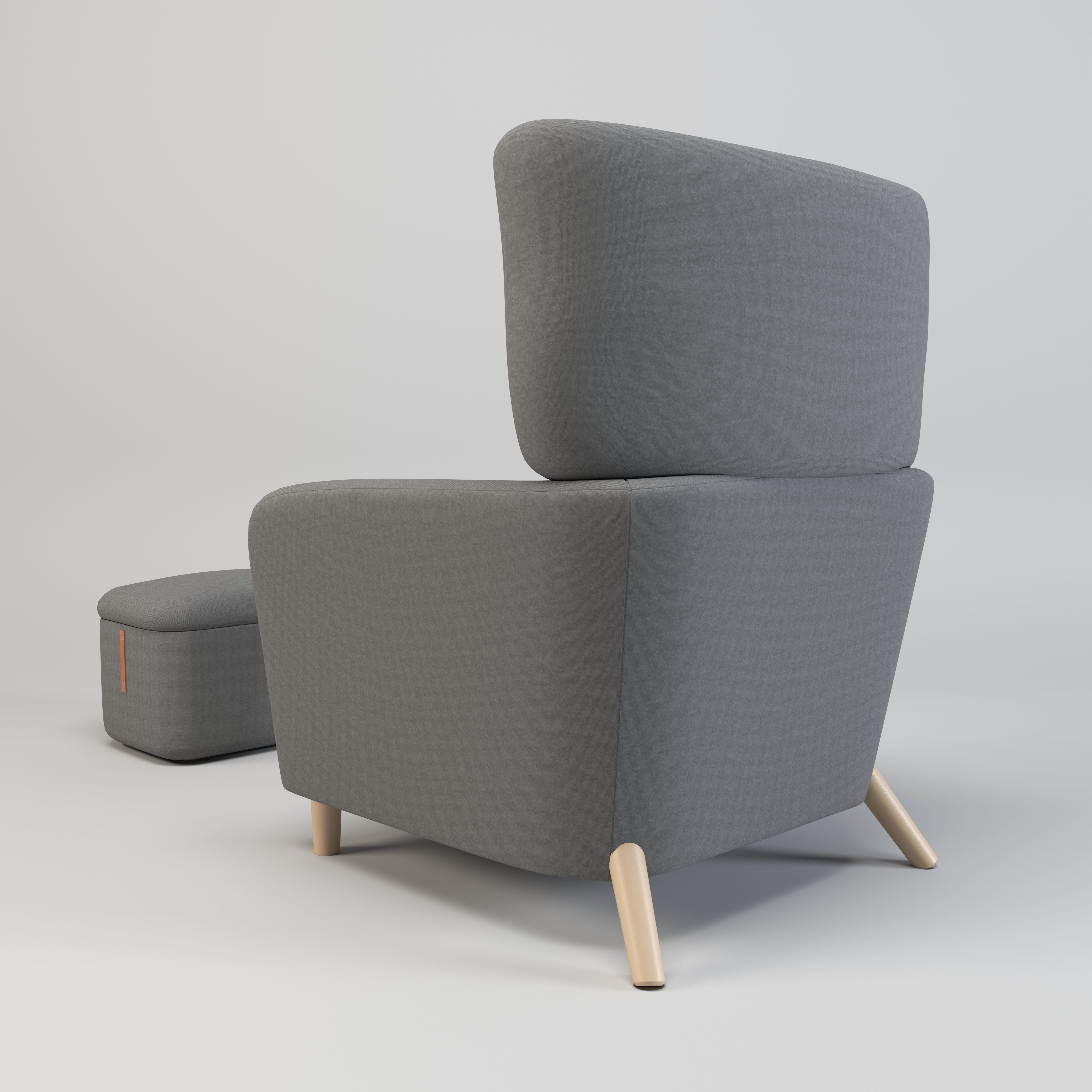 Fabric Armchair Low-poly 3D model_4