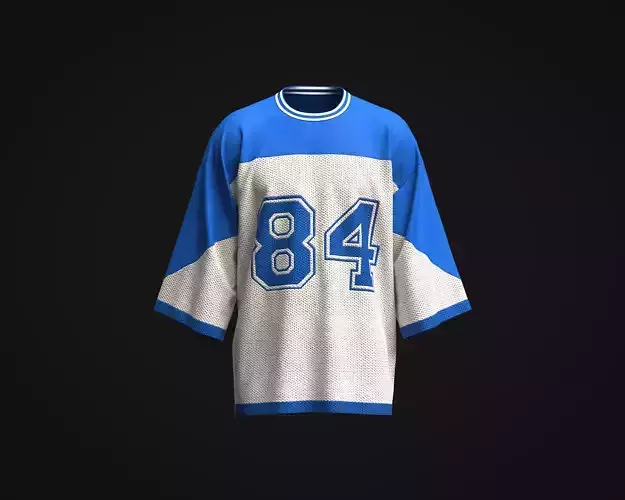 Knit 84 sports oversized T-shirt- White and Blue color