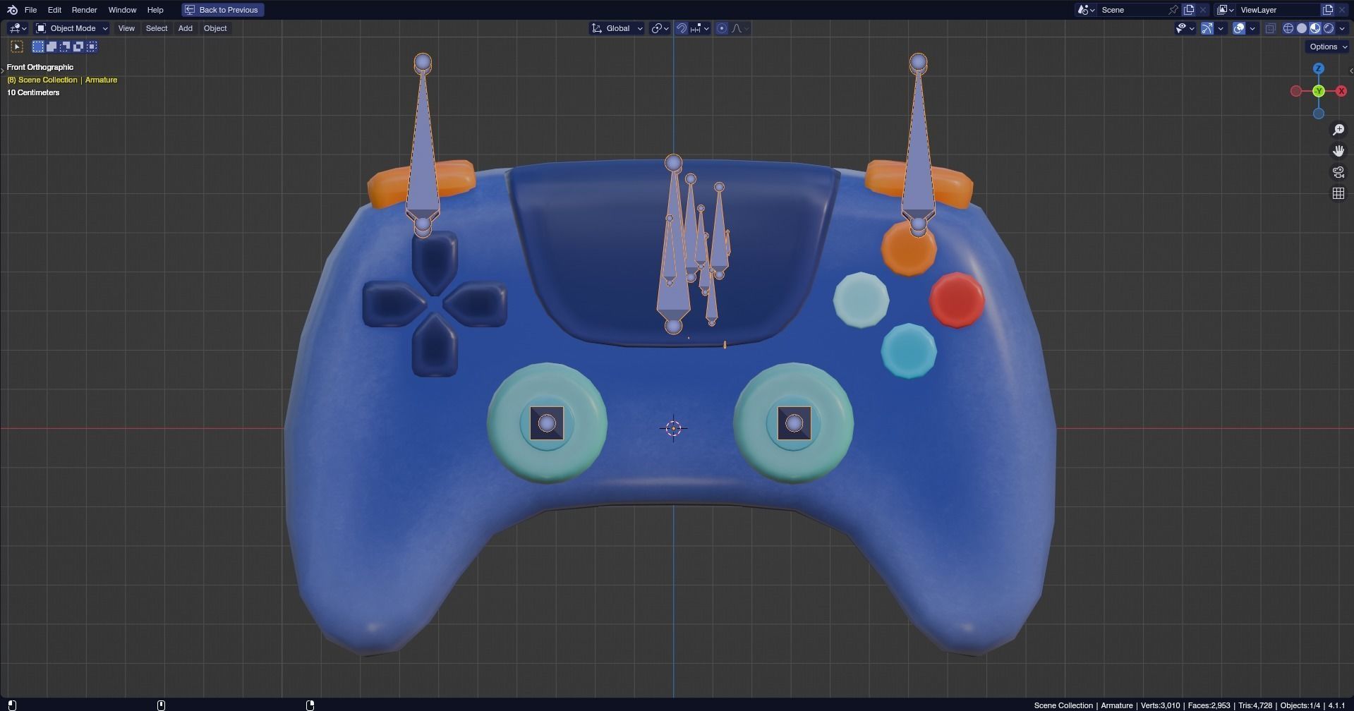 Low poly - Stylized Game Items - Joystick Low-poly 3D model_9