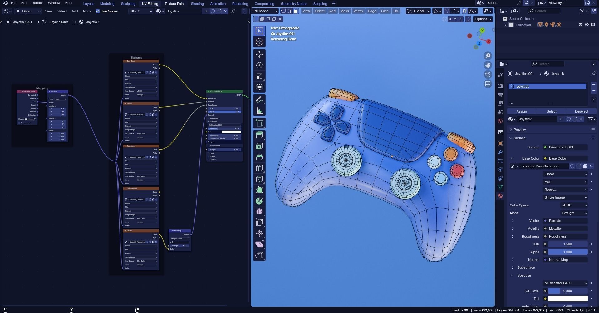 Low poly - Stylized Game Items - Joystick Low-poly 3D model_6
