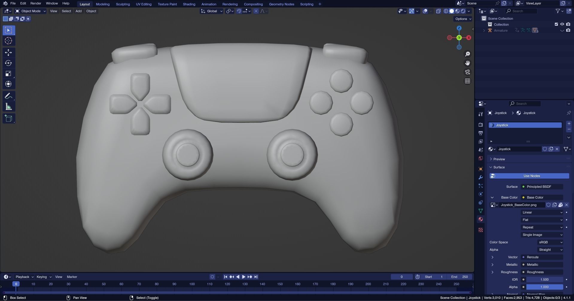 Low poly - Stylized Game Items - Joystick Low-poly 3D model_4