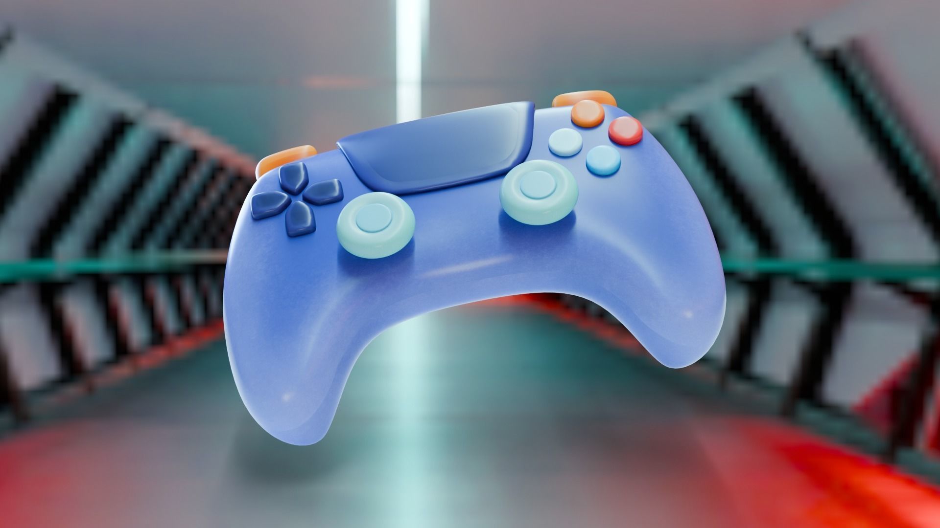 Low poly - Stylized Game Items - Joystick Low-poly 3D model_10