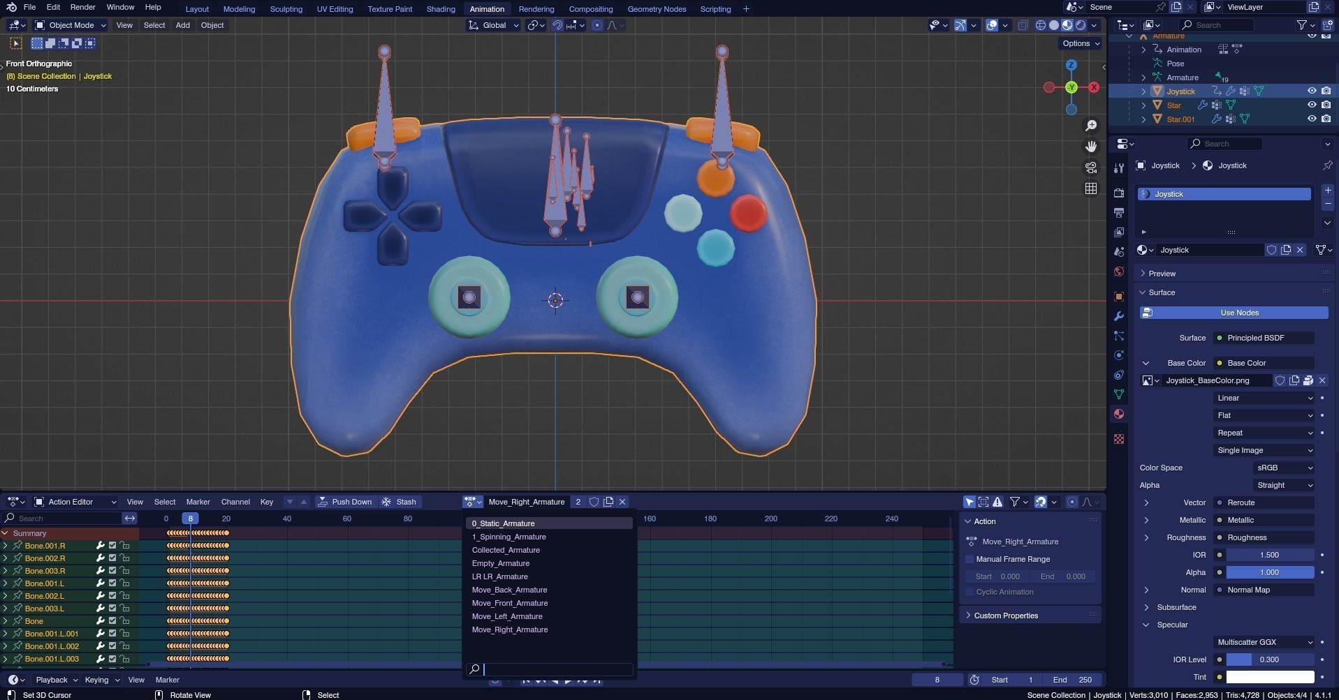Low poly - Stylized Game Items - Joystick Low-poly 3D model_8