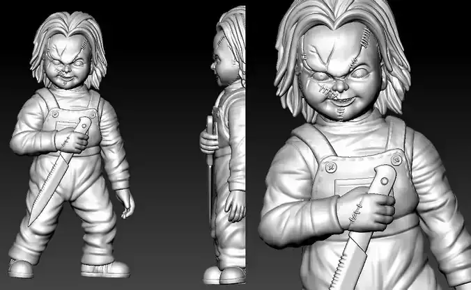 Chucky with knife Model 3D print model
