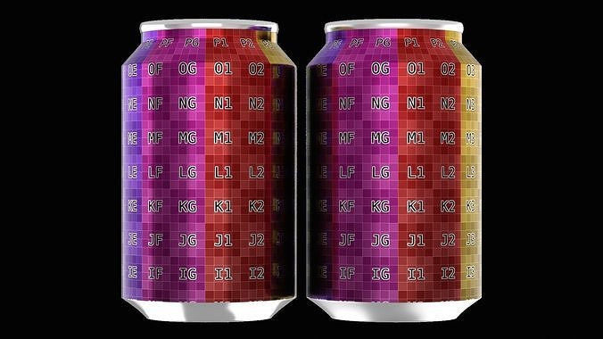 330 ml Standard Beverage Can - Matte and Glossy materials Low-poly 3D model 3