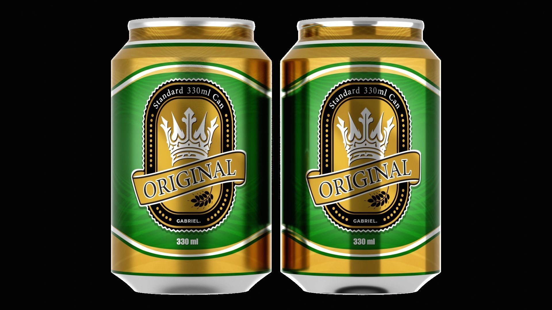 330 ml Standard Beverage Can - Matte and Glossy materials Low-poly 3D model_1