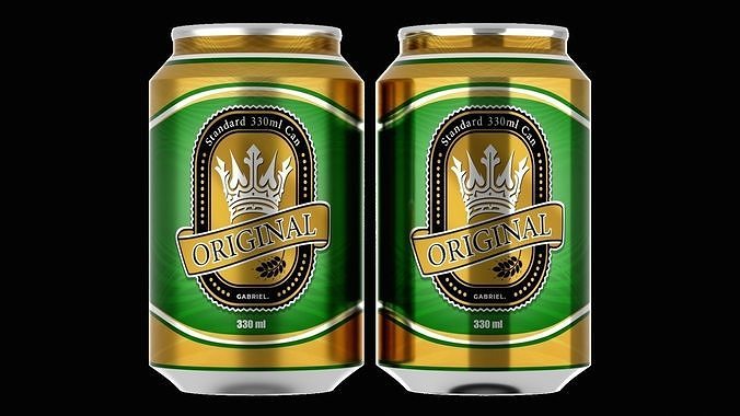 330 ml Standard Beverage Can - Matte and Glossy materials Low-poly 3D model 2