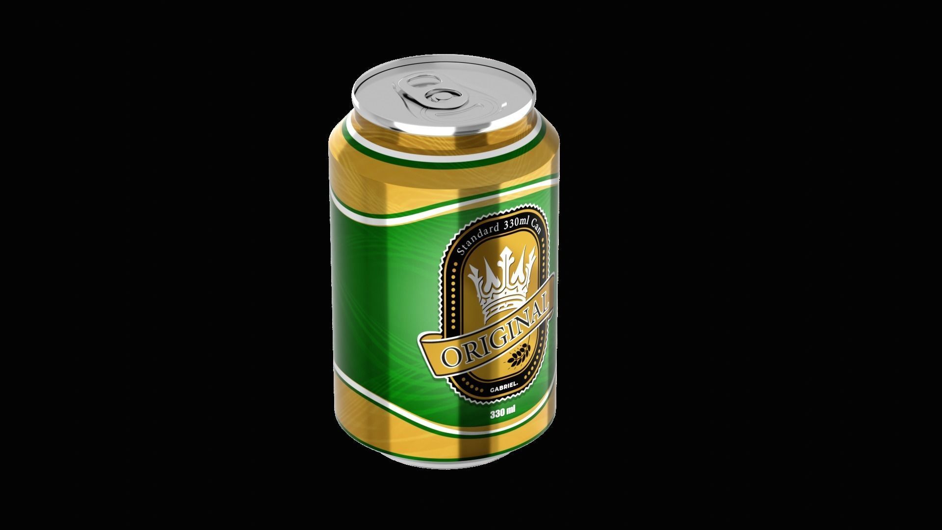 330 ml Standard Beverage Can - Matte and Glossy materials Low-poly 3D model_29