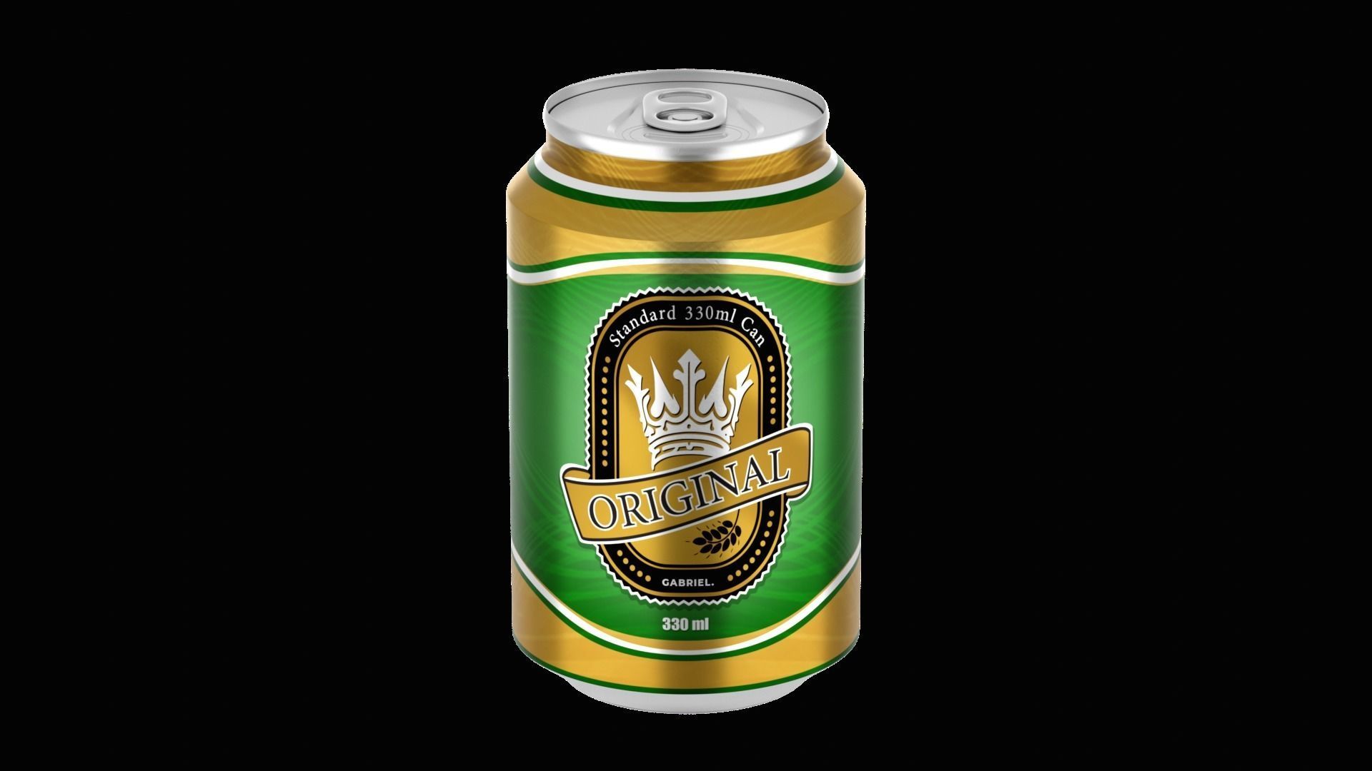 330 ml Standard Beverage Can - Matte and Glossy materials Low-poly 3D model_16