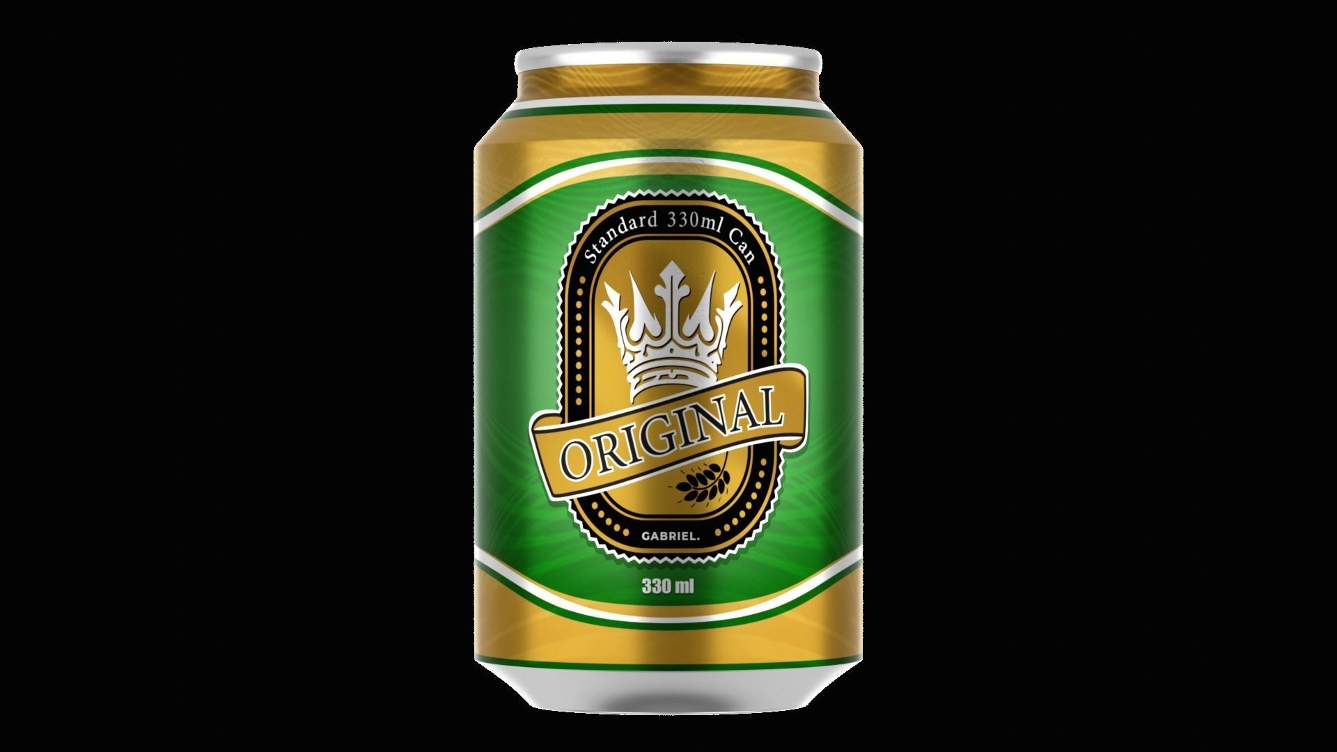 330 ml Standard Beverage Can - Matte and Glossy materials Low-poly 3D model_13