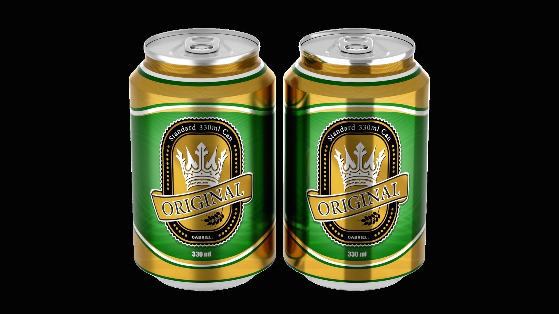 330 ml Standard Beverage Can - Matte and Glossy materials Low-poly 3D model_5