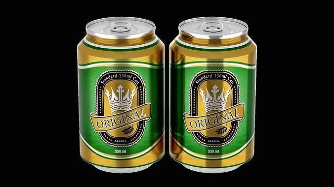 330 ml Standard Beverage Can - Matte and Glossy materials Low-poly 3D model 6