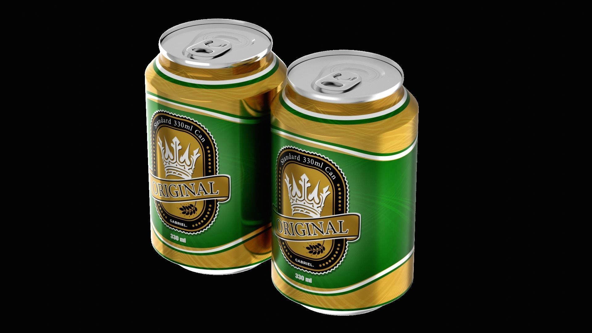 330 ml Standard Beverage Can - Matte and Glossy materials Low-poly 3D model_11