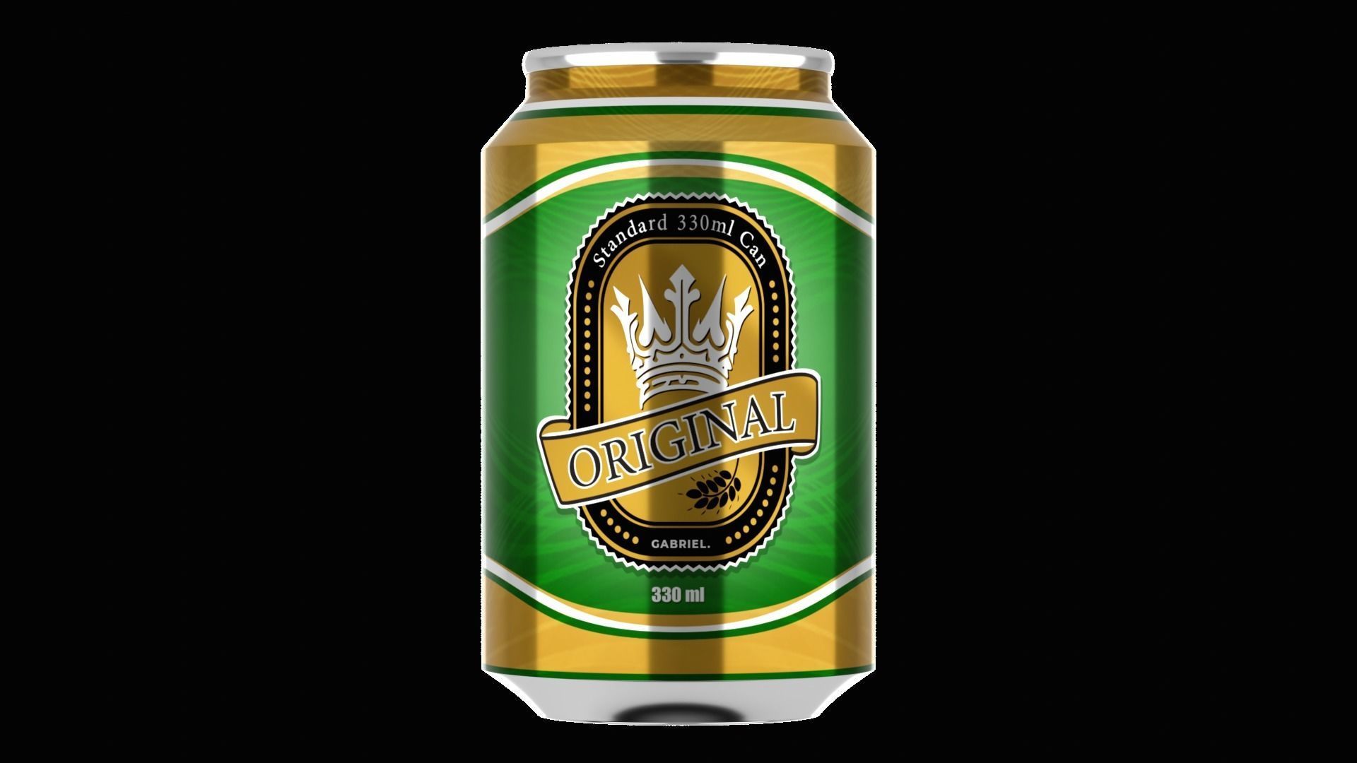 330 ml Standard Beverage Can - Matte and Glossy materials Low-poly 3D model_23