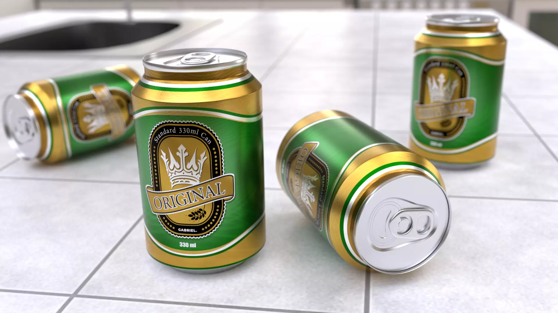 330 ml Standard Beverage Can - Matte and Glossy materials Low-poly 3D model_0