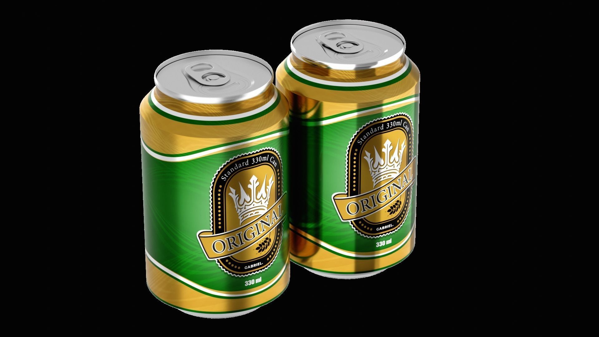 330 ml Standard Beverage Can - Matte and Glossy materials Low-poly 3D model_9