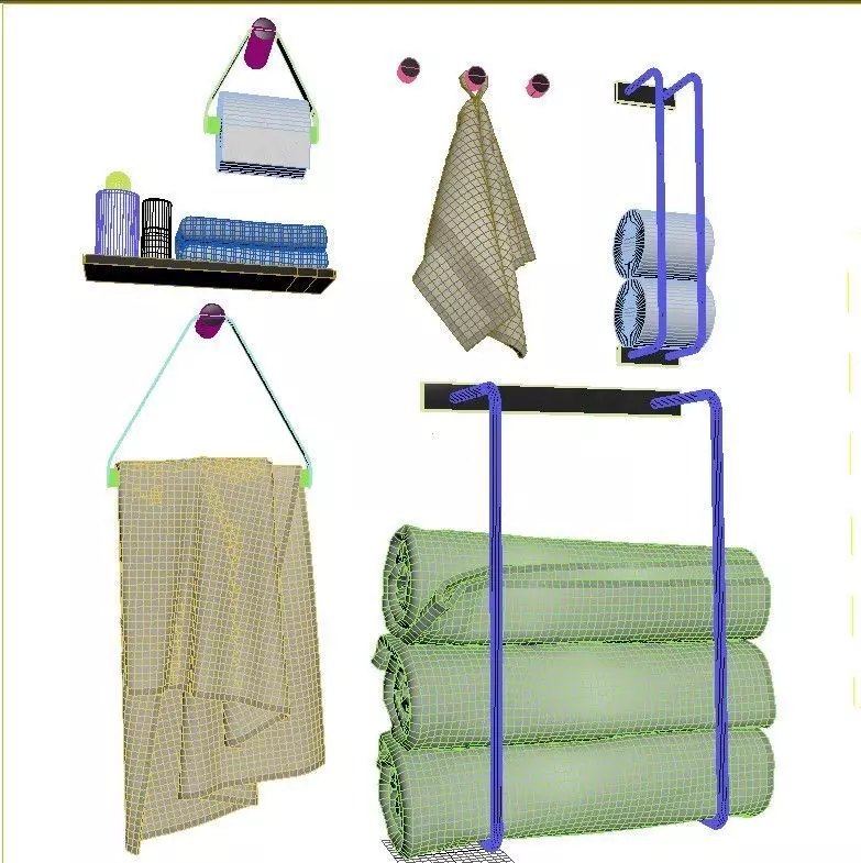 Bathroom accessories 2025 Low-poly 3D model_1