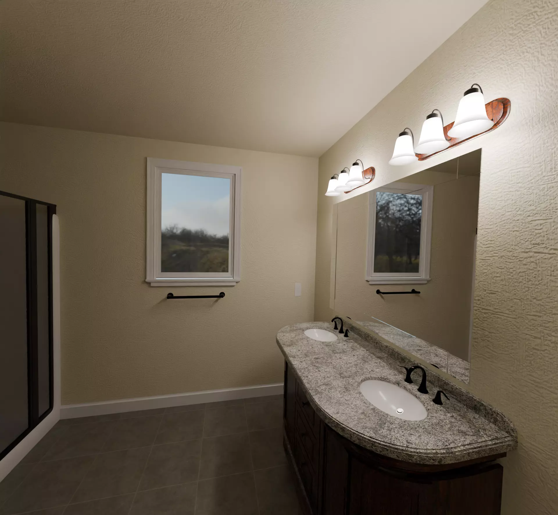 Realistic Mid-century Modern Bathroom Free 3D model