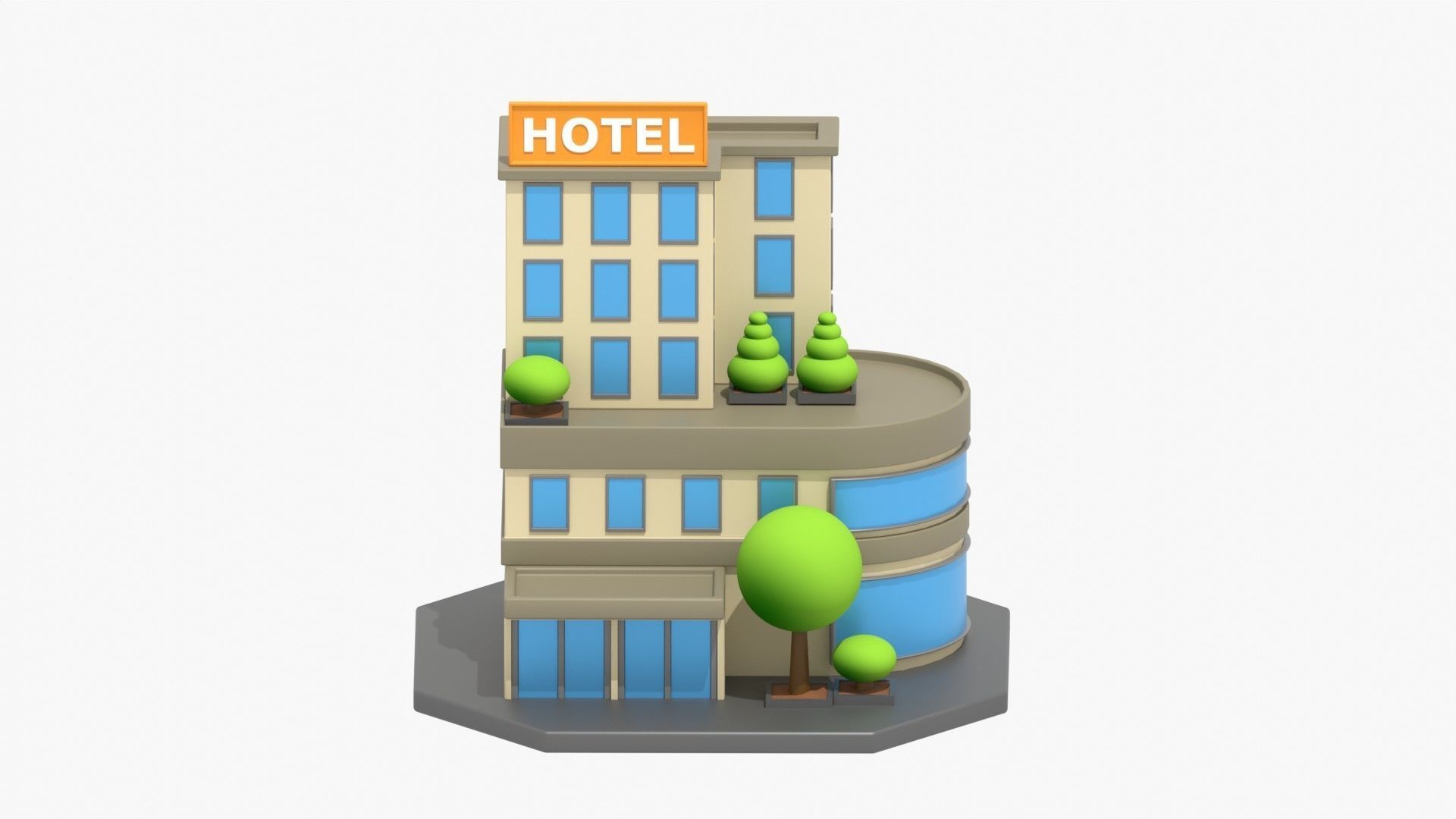 Hotel 3D Illustration 3D model_18