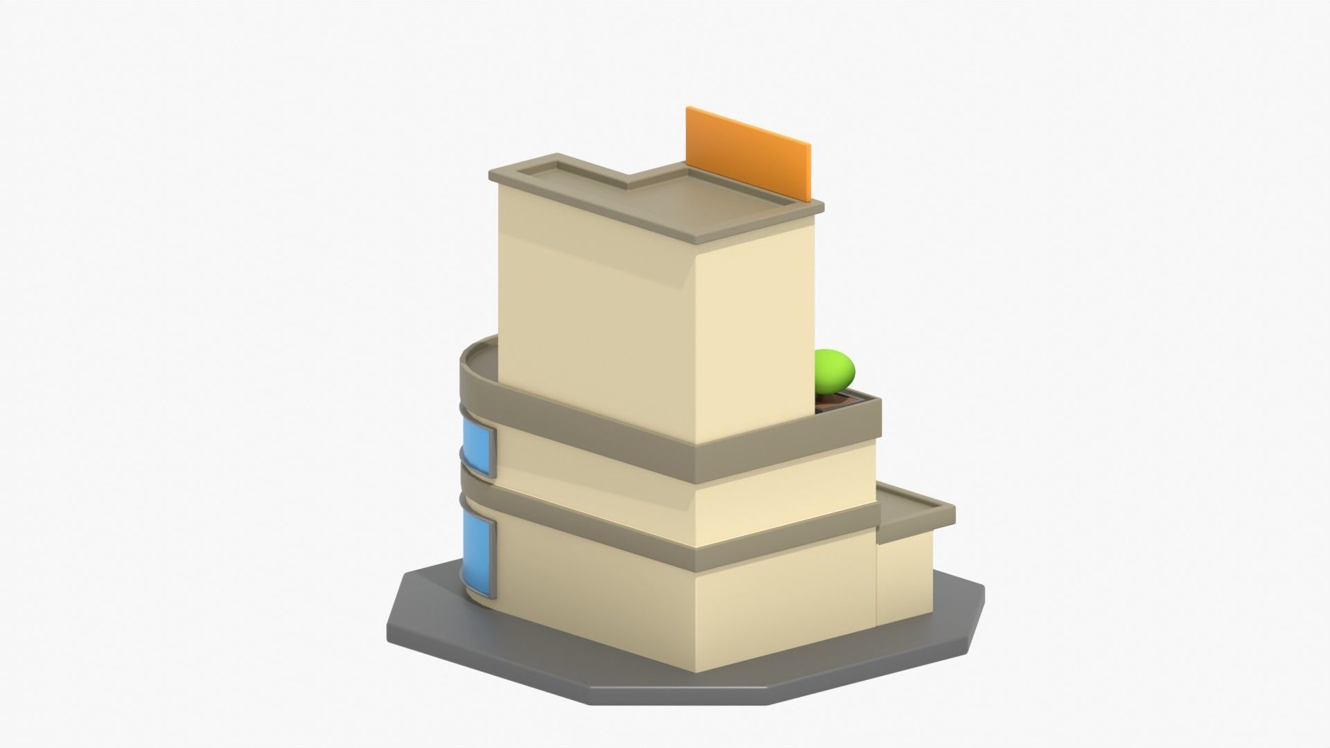 Hotel 3D Illustration 3D model_11