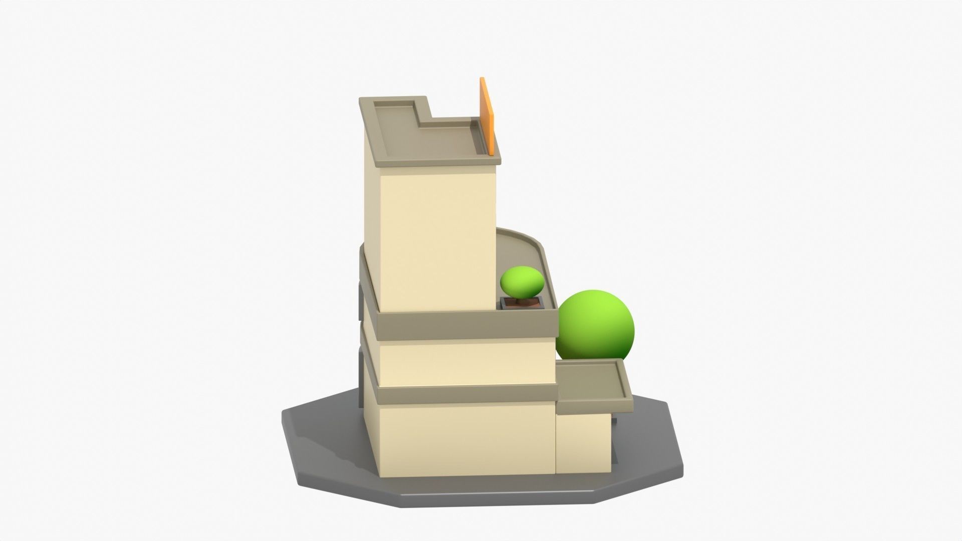 Hotel 3D Illustration 3D model_13