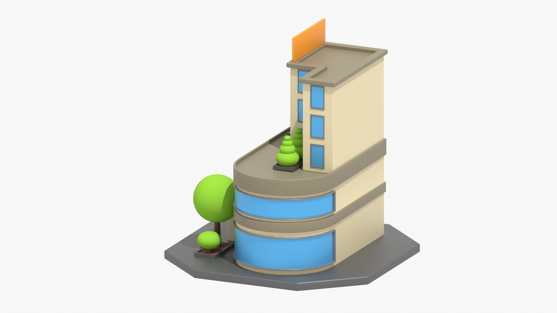 Hotel 3D Illustration 3D model_5