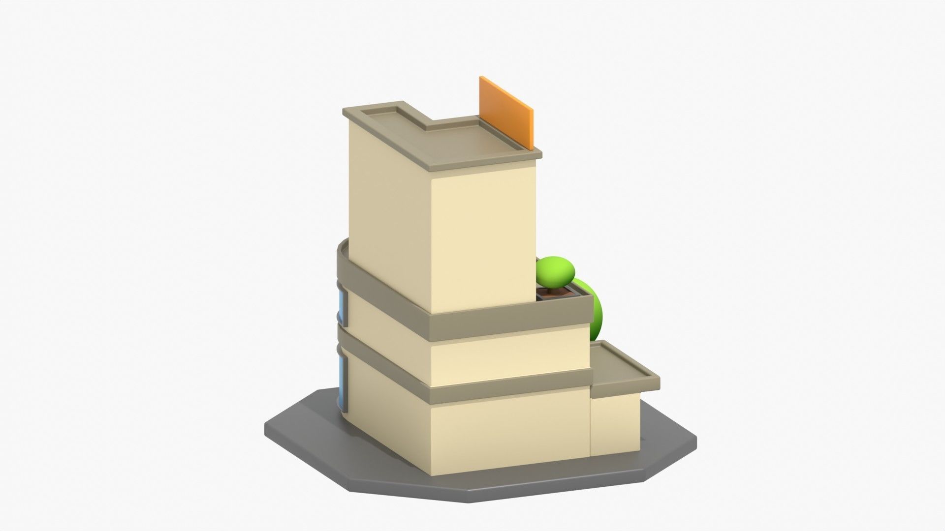 Hotel 3D Illustration 3D model_12