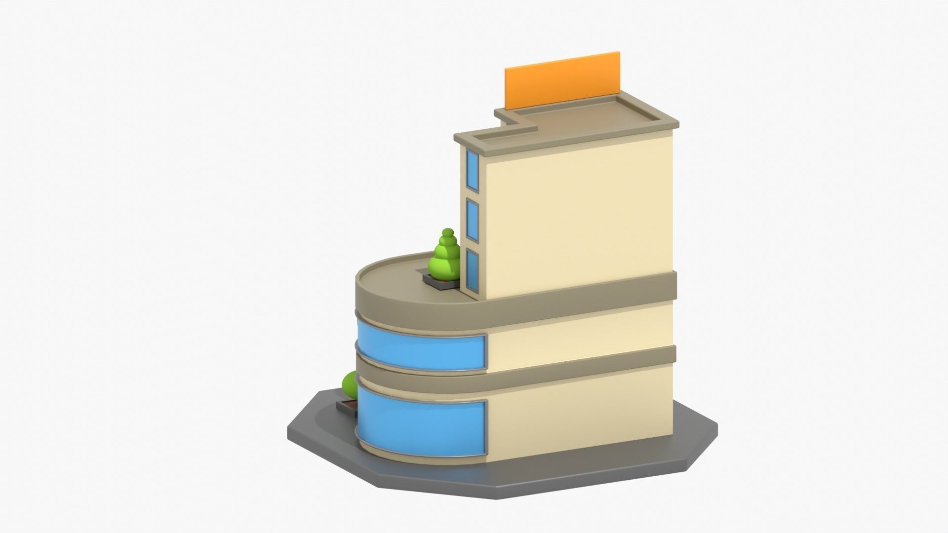 Hotel 3D Illustration 3D model_7