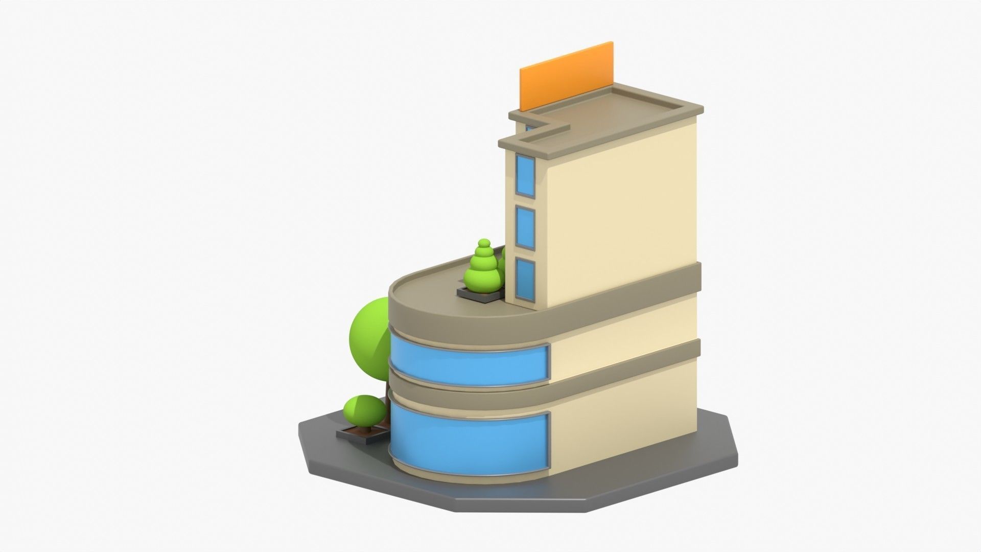 Hotel 3D Illustration 3D model_6