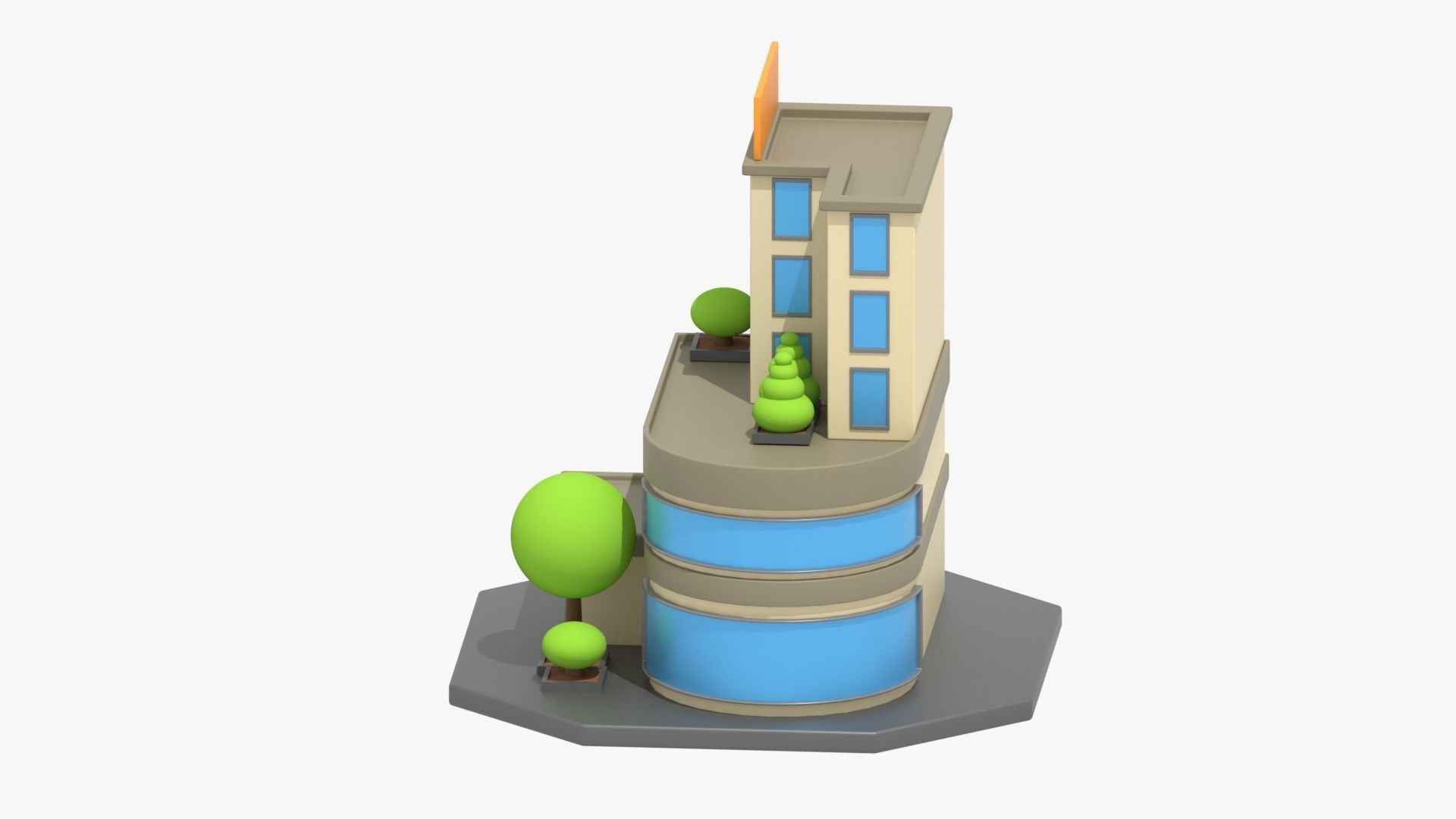 Hotel 3D Illustration 3D model_4