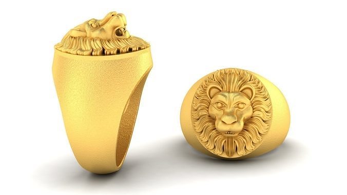 Lion Ring Men 3D print model