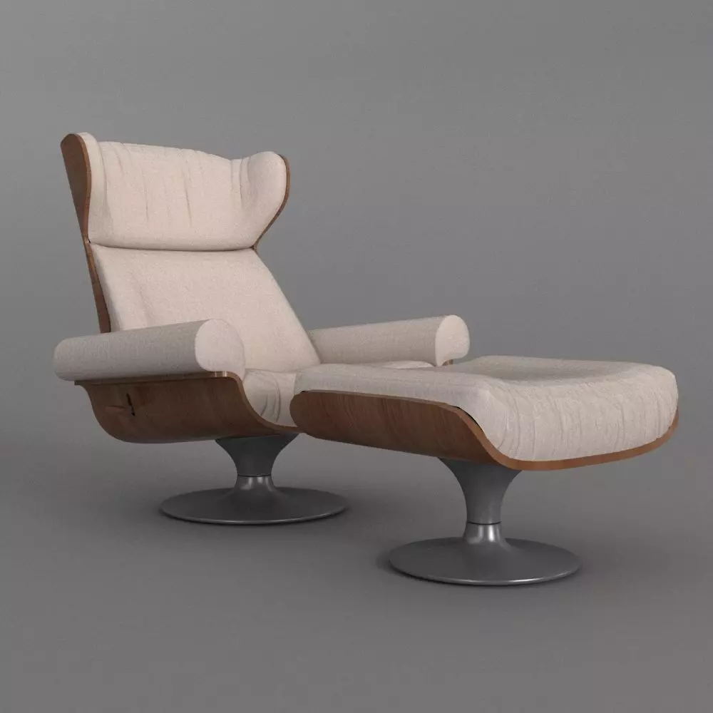 ARMCHAIR WITH STOOL 3D model_0