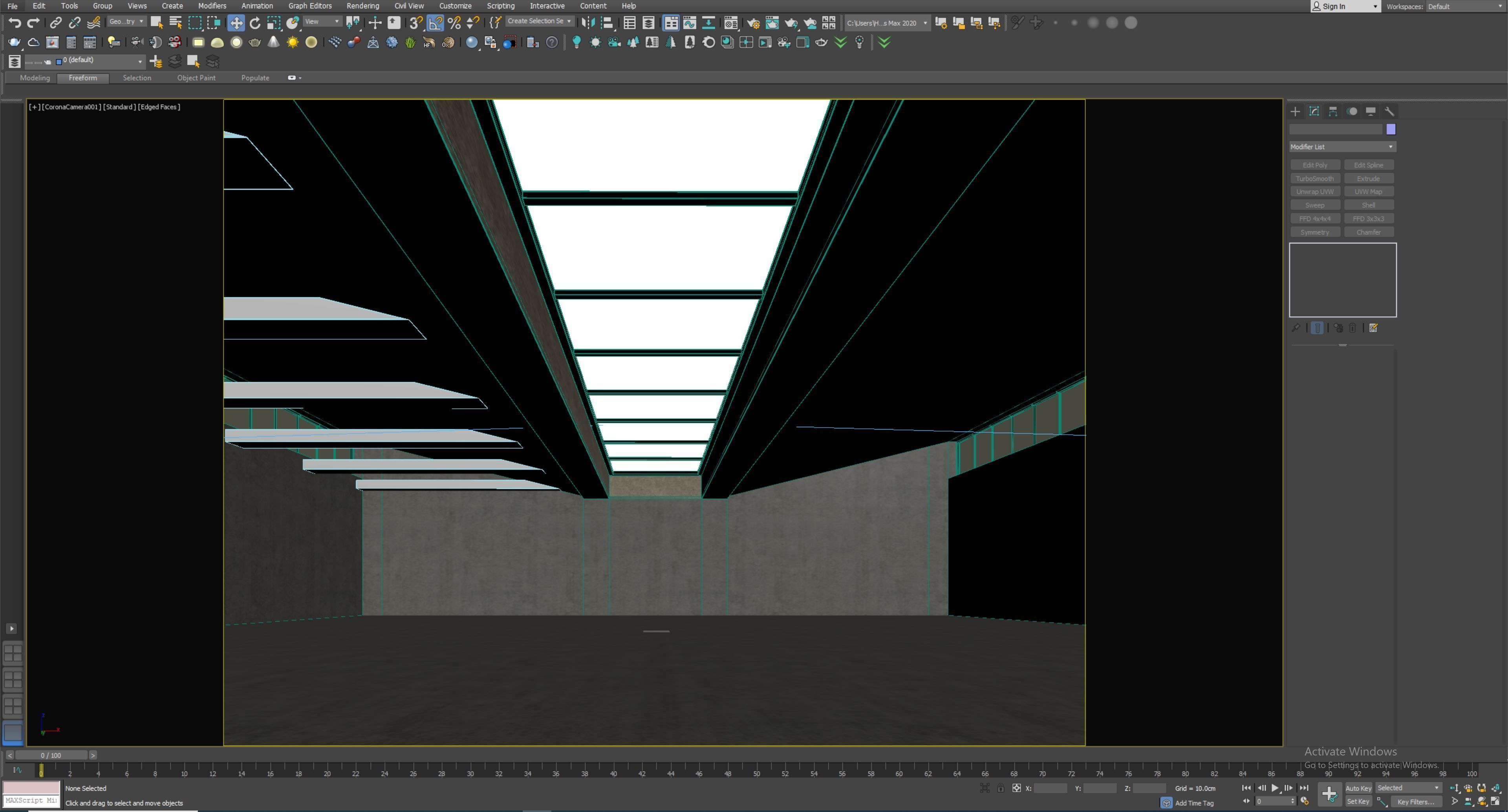 Low poly interior hangar Low-poly 3D model_4