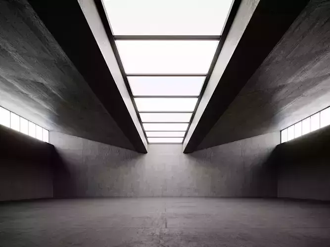 Low poly interior hangar Low-poly 3D model
