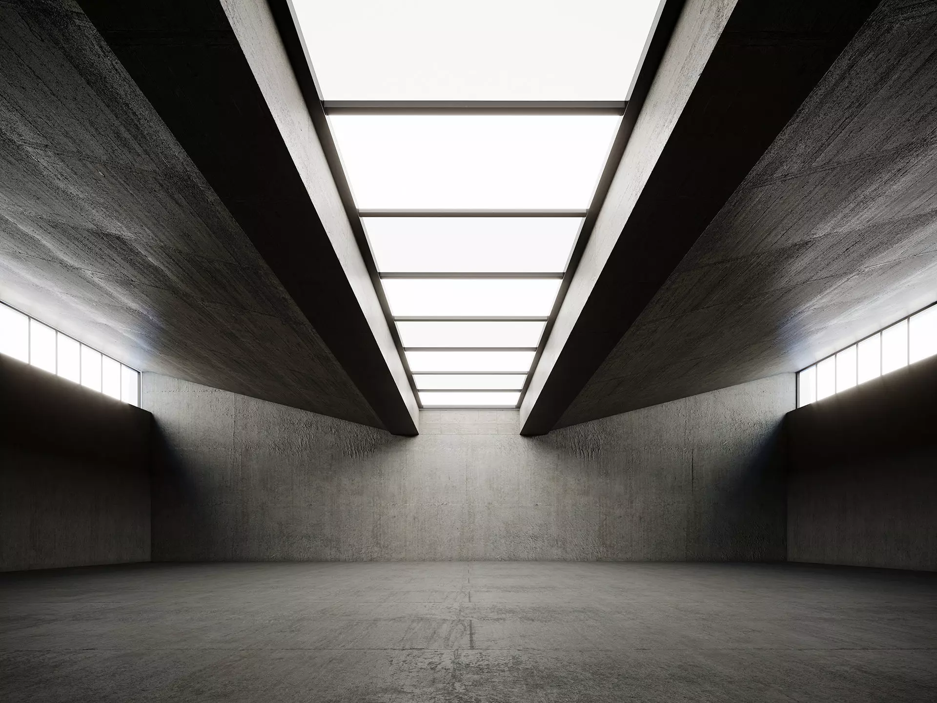 Low poly interior hangar Low-poly 3D model_0