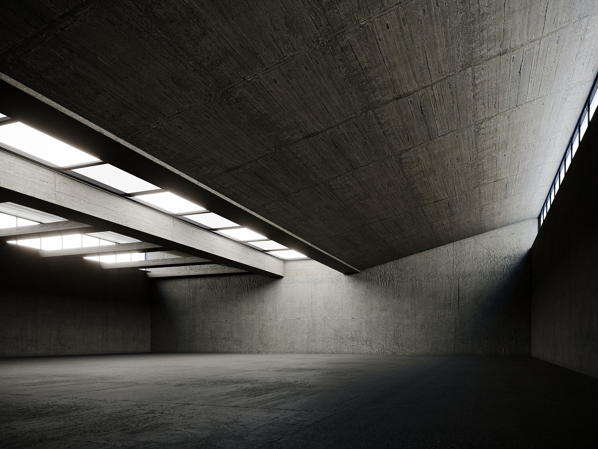 Low poly interior hangar Low-poly 3D model_2