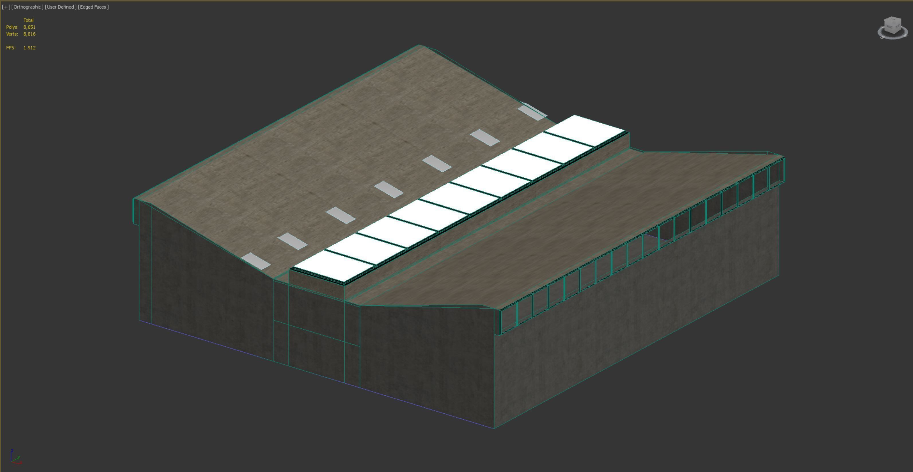 Low poly interior hangar Low-poly 3D model_7