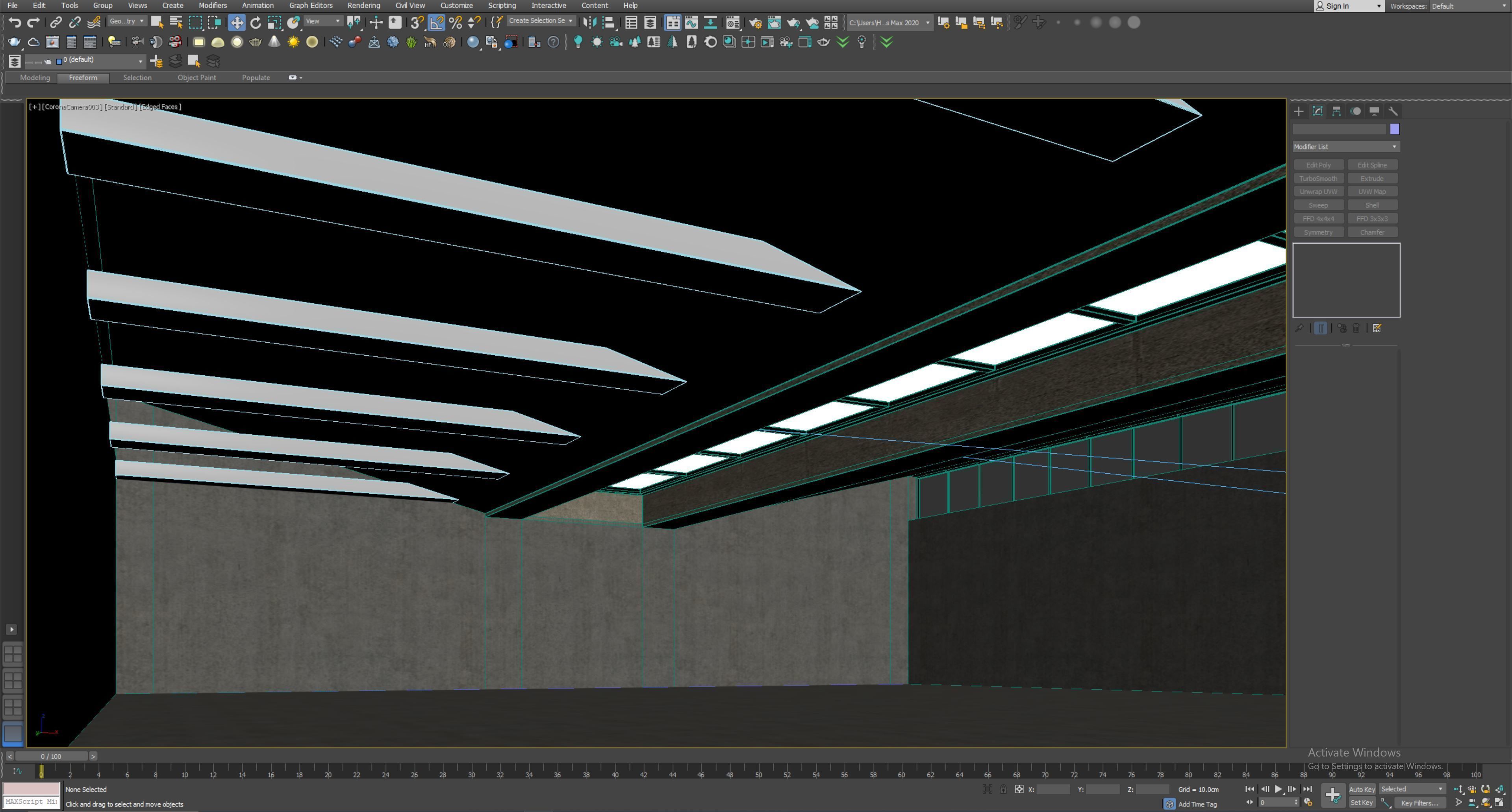 Low poly interior hangar Low-poly 3D model_5