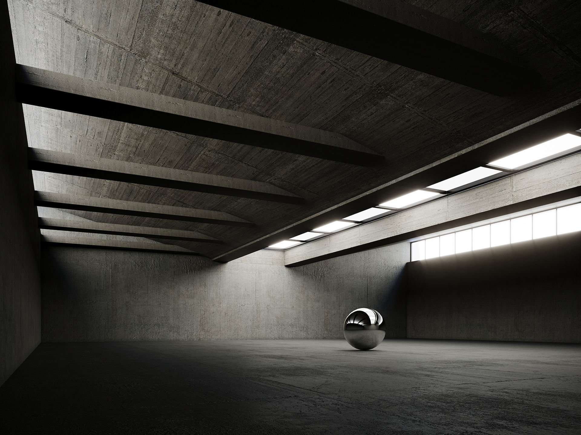 Low poly interior hangar Low-poly 3D model_1