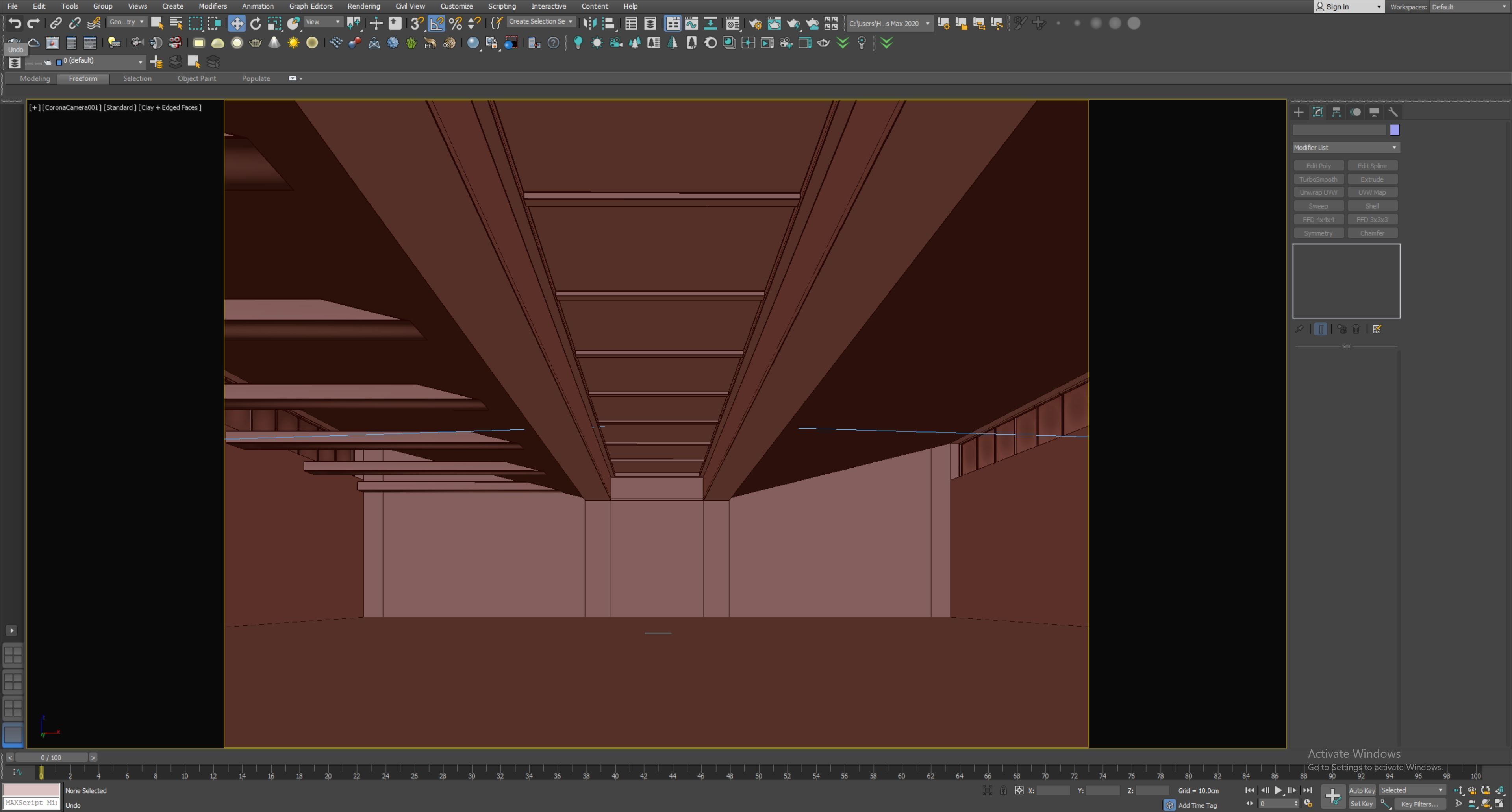 Low poly interior hangar Low-poly 3D model_6