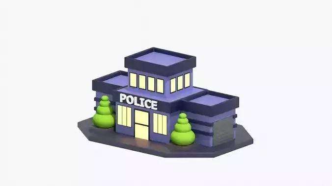 Police Station 3D Illustration