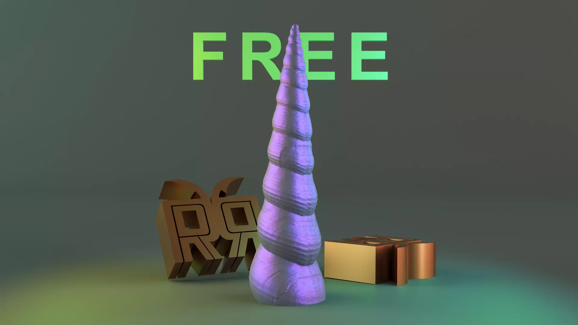 Unicorn horse horn Free 3D print model_0