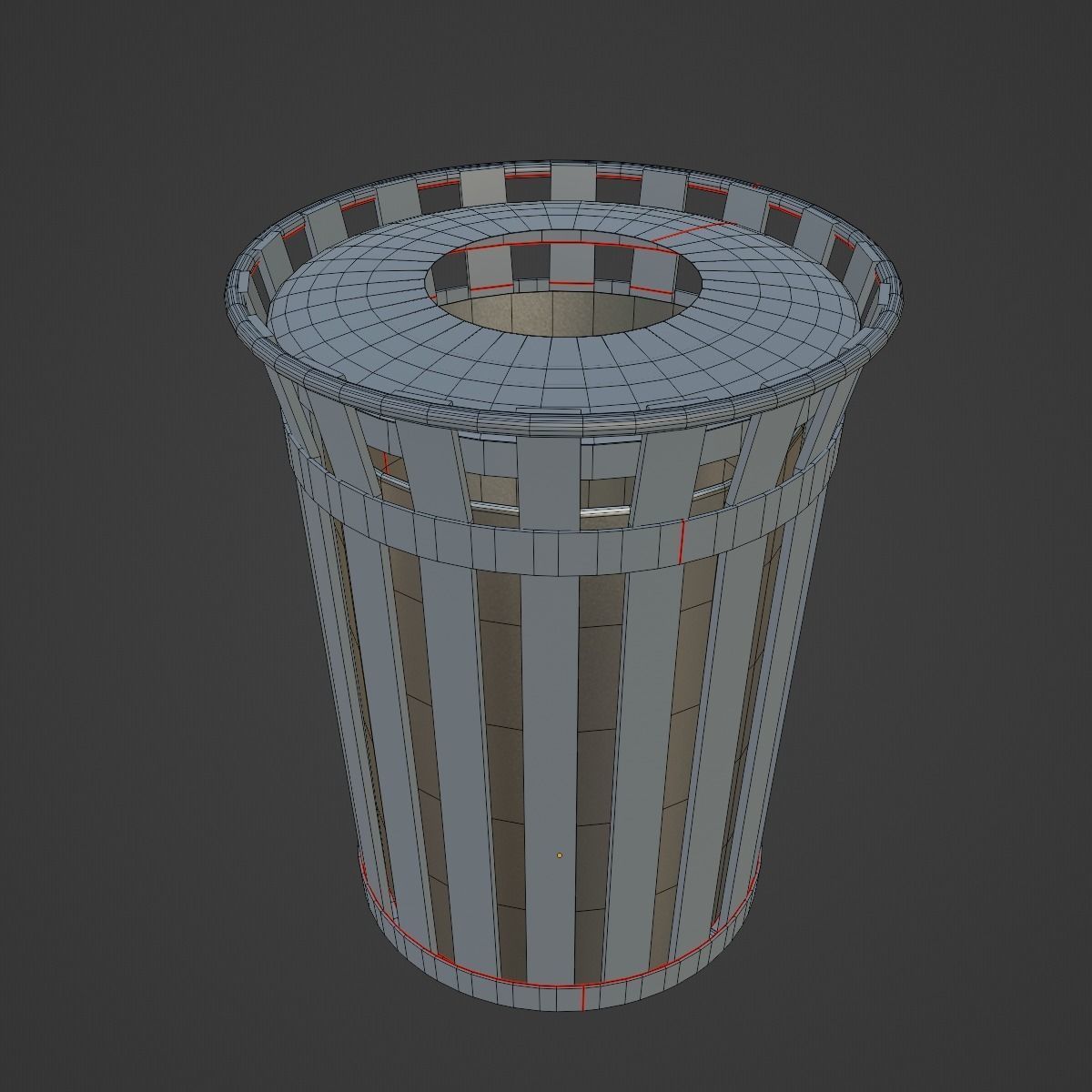 Trash Box 03 Low-poly 3D model_8