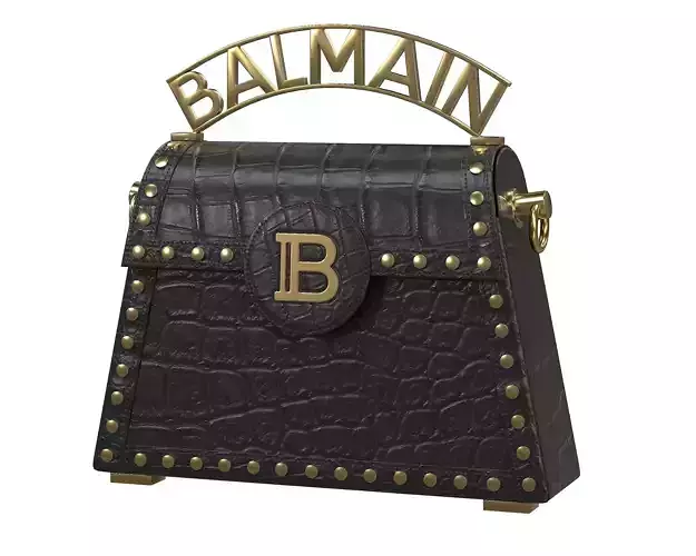 Balmain B-Buzz Dynasty Small Bag Black Crocodile  Low-poly 3D model