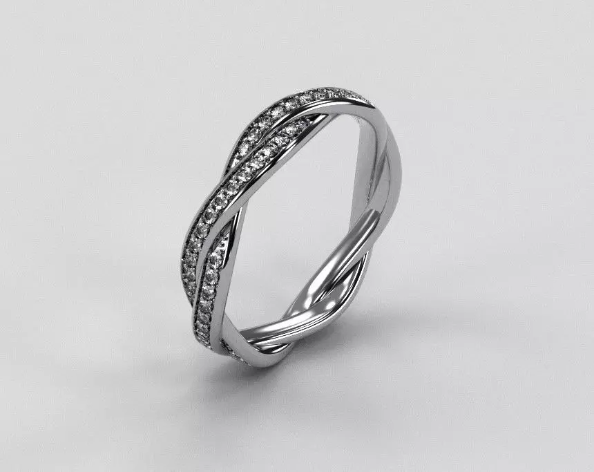 Twisted Ring Size 52 3D print model