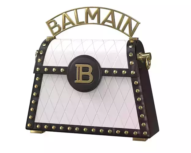 Balmain B-Buzz Dynasty Small Bag BlackWhite Low-poly 3D model