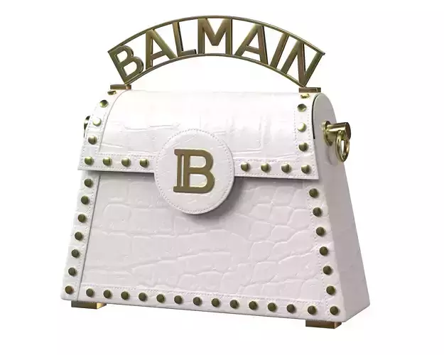Balmain B-Buzz Dynasty Small Bag White Crocodile Low-poly 3D model