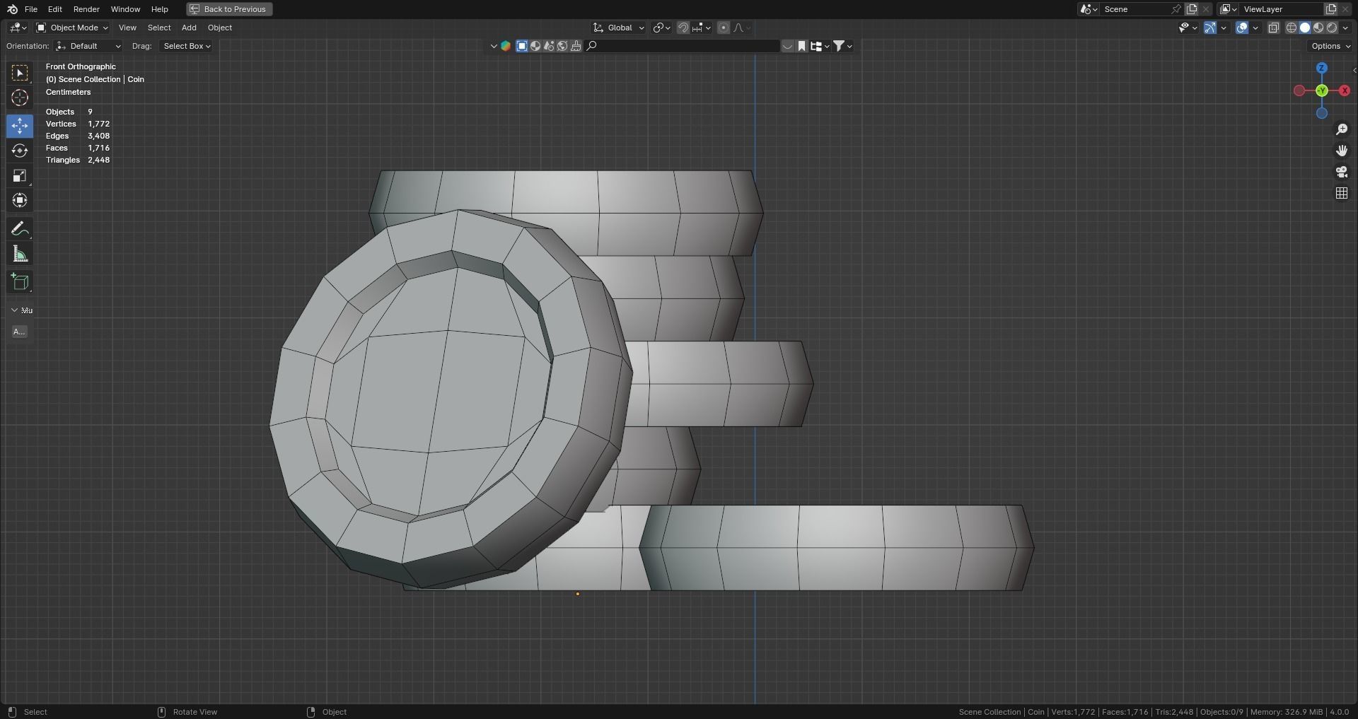 Low poly - Stylized Game Items - Coin Stack Low-poly 3D model_4